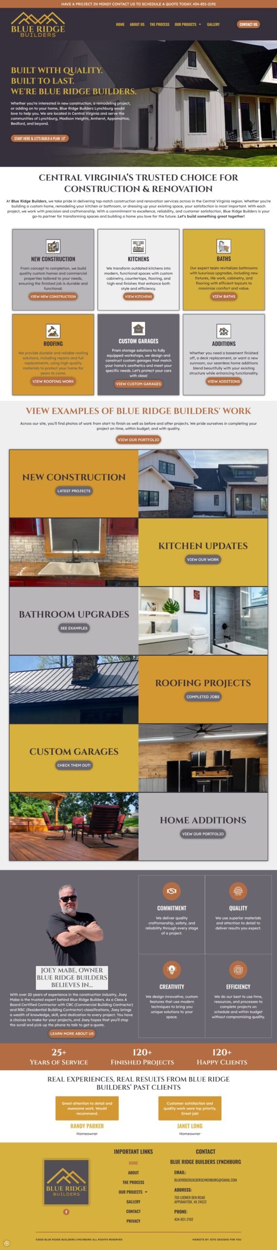 Blue Ridge Builders Lynchburg Site Preview